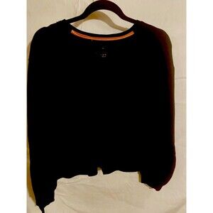 Danskin Long Sleeve Black T Shirt Size Medium With‎ Tie Twist Front